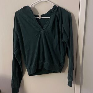 FP Movement by Free People Forest Green V-Neck Hoodie
